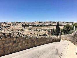 en se av jerusalem från de montera av oliver foto