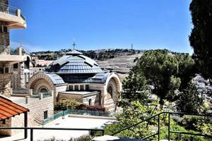 en se av de kyrka av st Peter på galicantu i jerusalem foto