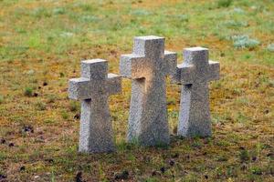 stenkors på tysk militärkyrkogård, Ryssland, Europa foto