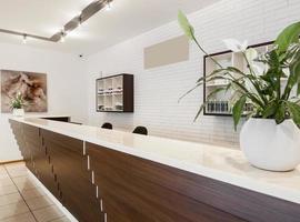 en modern interiör design av en lyx spa salong reception foto