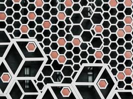 närbild se av hexagoner form på en byggnad Fasad foto