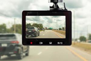 bil cCTV kamera video inspelare för körning säkerhet på de väg foto