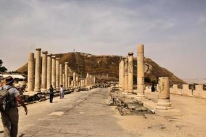 beit shean i Israel i Maj 2016. en se av de gammal roman stad av beit shean i Israel foto