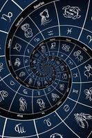 astrologisk bakgrund med stjärntecken och symbol. foto