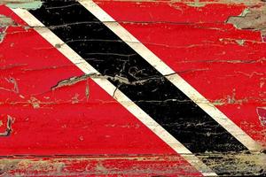 3d flagga av trinidad och tobago på trä foto