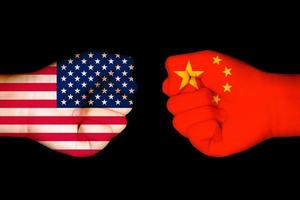 3d flagga av USA och Kina foto