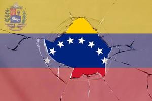 3d flagga av venezuela på glas foto