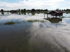 bybornas hus i lantlig thailand var översvämmad. foto