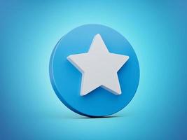 blå betyg stjärna ikon tecken eller recension Framgång tilldela symbol 3d illustration foto