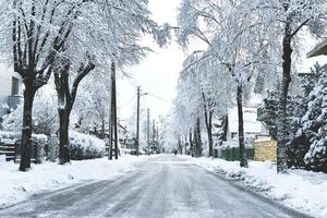 en snöig vintergata foto