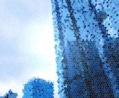 digital illustration blå glas byggnad mosaik- foto