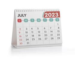 juli 2023 skrivbord kalender foto