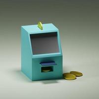 3d återges Bankomat maskin leksaker med guld mynt perfekt för design projekt foto