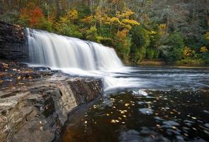 hora faller höst vattenfall dupont state park skog höstlövverk foto