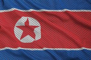 norr korea flagga tryckt på en polyester nylon- sportkläder maska fa foto