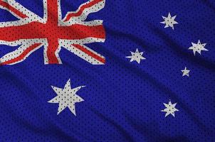 Australien flagga tryckt på en polyester nylon- sportkläder maska fabr foto