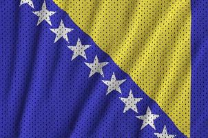 bosnien och herzegovina flagga tryckt på en polyester nylon- sportsw foto