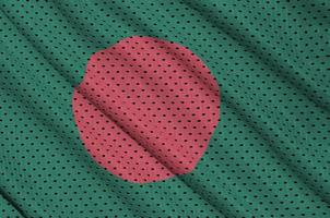 bangladesh flagga tryckt på en polyester nylon- sportkläder maska fab foto