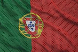 portugal flagga tryckt på en polyester nylon- sportkläder maska fabri foto