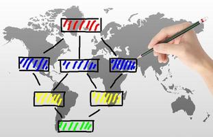 hand teckning diagram isolerat , företag begrepp foto