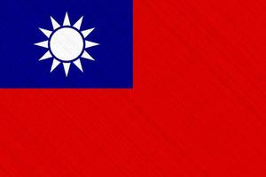 taiwan flagga eller taiwanese baner på tyg textur foto