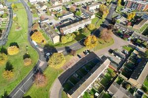 underbar antenn se av brittiskt stad, drönare hög vinkel antal fot foto