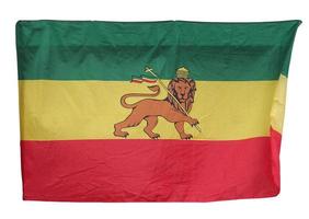 kejserlig flagga av etiopien isolerat över vit foto
