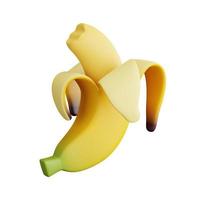 3d banan bita illustration på de vit bakgrund foto