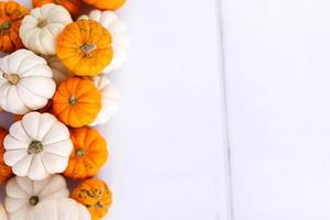 höst dekoration på vit med kopia Plats. falla, halloween, tacksägelse foto