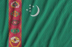 turkmenistan flagga tryckt på en polyester nylon- sportkläder maska f foto
