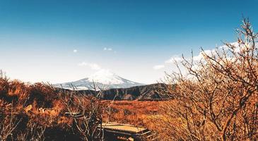 vackert fuji-berg under vintersäsongen i Japan foto