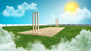 cricket mark i himlen moln rörliga solljus lins flare 3d illustration foto