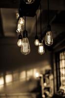 belysning inredning i restaurang för bakgrund foto