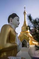 buddha staty och pagod foto
