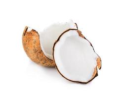 bit kokosnöt isolerad på vitt foto