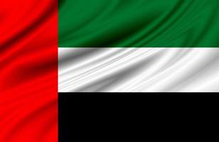stänga upp vinka flagga av förenad arab emiraten. flagga symboler av förenad arab emiraten. foto