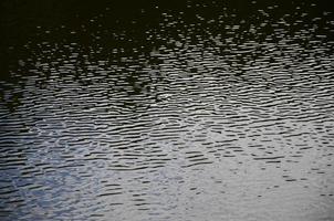 de textur av mörk flod vatten under de inflytande av vind, imprinted i perspektiv. horisontell bild foto