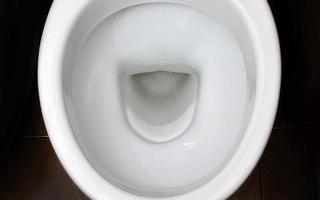 en fotografera av en vit keramisk toalett skål i de klä på sig rum eller badrum. keramisk sanitär gods för korrektion av behöver foto