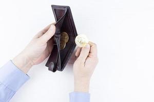 handväska med bitcoin foto