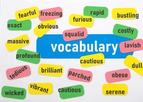 topp se olika färgrik engelsk ordförråd foto
