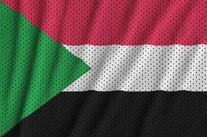 sudan flagga tryckt på en polyester nylon- sportkläder maska tyg w foto