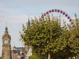 Düsseldorf och de Rhen flod foto