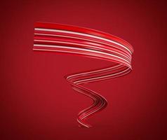röd spiral 3d band isolerat på röd bakgrund 3d illustration foto