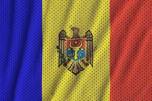 moldavien flagga tryckt på en polyester nylon- sportkläder maska tyg foto