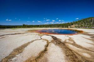 turkos pool, nära den stora prismatiska våren i Yellowstone USA foto