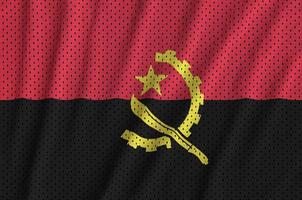 angola flagga tryckt på en polyester nylon- sportkläder maska tyg foto