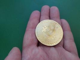 symbol av de först kryptovaluta bitcoin foto