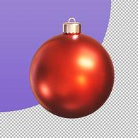 röd jul boll för dekoration under de jul säsong. 3d illustration med klippning väg. foto