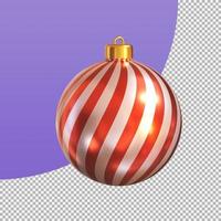 röd jul boll för dekoration under de jul säsong. 3d illustration med klippning väg. foto