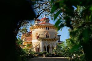 parkera och palats av monserrate i sintra, portugal. unesco. historisk besök. högtider och semester turism. sightseeing. exotisk reser. bäst destinationer i de värld. mest besökta platser. foto